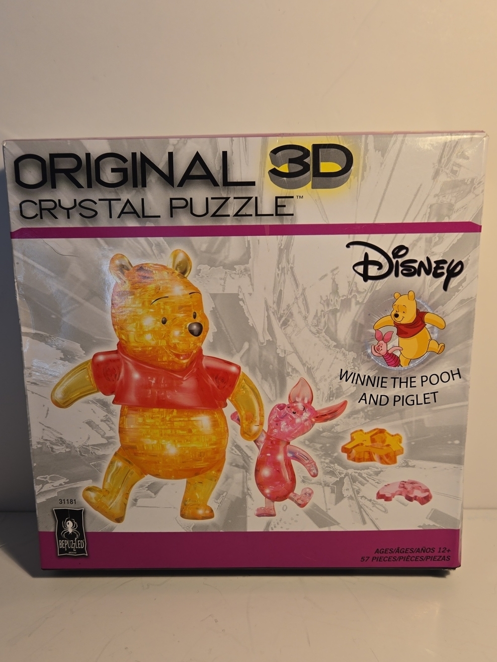 Disney Original 3D Crystal Puzzle Winnie the Pooh (Yellow) & Piglet (Pink)